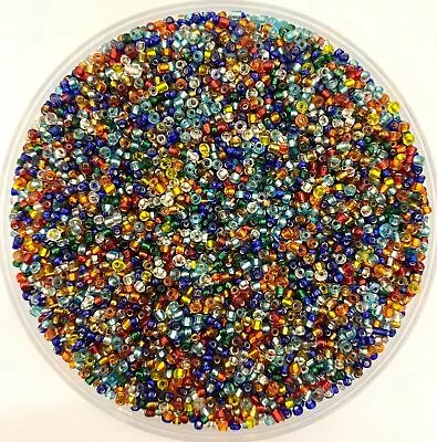 Buy 50g Glass Seed Beads - Size 15/0 (approx 1.5mm) - Mixed Colours, Choose Finish • 3.85£