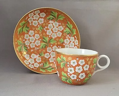 Buy New Hall Orange Ground Pattern 770 Cup & Saucer C1805-12 Pat Preller Collection • 20£