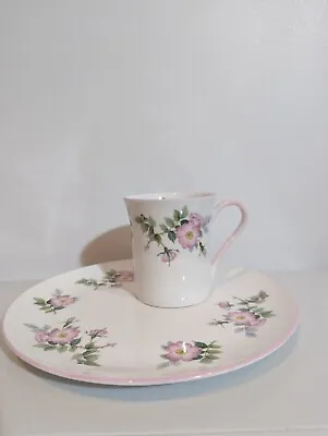 Buy Queens Fine Bone China Pink Floral Tennis Set Cup And Plate Set   • 9.99£