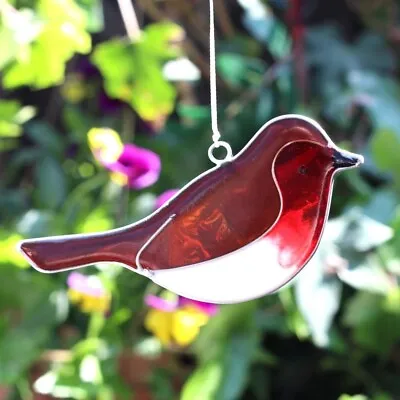 Buy ROBIN RED BREAST SUNCATCHER - Stained Glass Effect With FREE WINDOW SUCKER • 8.99£