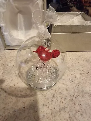 Buy Illuminating Color Hand Blown Glass Ornament With Gift Box - Red Cardinal • 9.99£