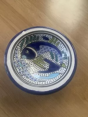 Buy Decorative Clay Pottery BOWL With FISH  Detail • 3.55£