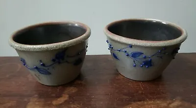 Buy Rowe Pottery Style Salt Glaze Crocks Cobalt Blueberries • 19.21£