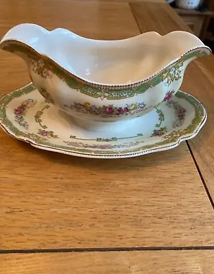 Buy Vintage, Old Staffordshire China Gravy/Sauce Boat With Attached Stand • 30£