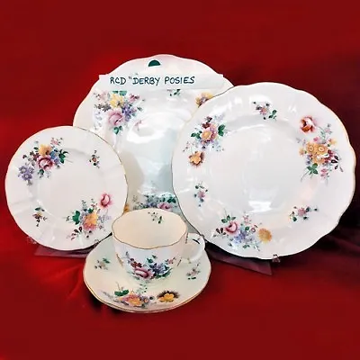 Buy DERBY POSIES Royal Crown Derby 5 Piece Place Setting Gently Used Cup Lighter  • 184.98£