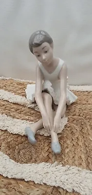 Buy Nao Lladro Figurines Ballerina Sitting Down 8inches Long 6inch Tall Perfect  • 45£