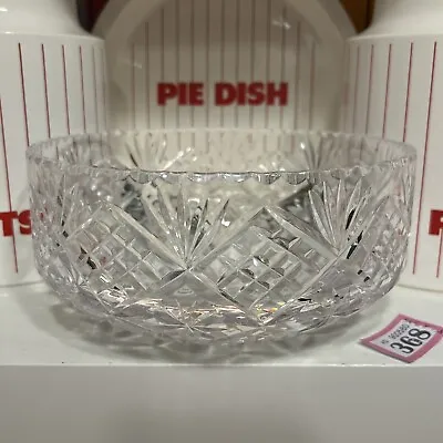 Buy VTG 8” Dia Clear Ornate Crystal Cut Glass 3.75” Deep Trifle/Dessert Serving Bowl • 13.75£