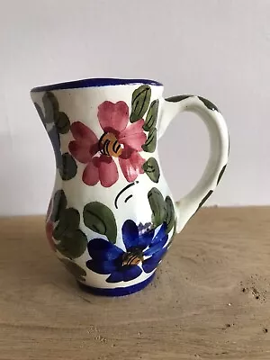 Buy SMALL STUDIO POTTERY JUG Floral Pretty Blue Pink Green 10cm • 4.99£