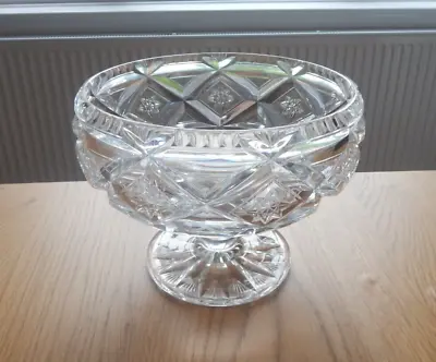 Buy Vintage Czech/Bohemian Crystal Glass Footed Bowl - 8  Diameter • 19.97£