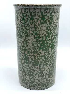 Buy Vtg Beaumont Brothers Pottery BBP Salt Glaze Sponge Green Gray Vase Crock 1998 • 20.82£