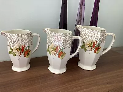 Buy Set Of 3 Ceramic Jugs / Pitchers Royal STAFFORDSHIRE Pottery Made In England • 20£