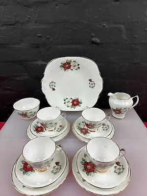 Buy Aynsley China Tea Set Cups Saucers Plates Jug Sugar Cake Margaret Rose 15 Items • 39.99£