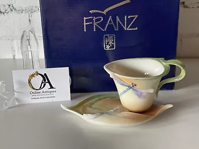 Buy Beautiful Franz Porcelain ‘Dragonfly’ Cup & Saucer Designed By Jenny Woo FZ00028 • 95£