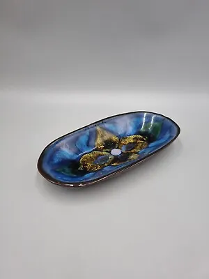 Buy An Ovoid Studio Pottery Shallow Bowl / Tray By Woburn Pottery. • 12£