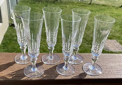 Buy Set Of 6 Baccarat Crystal PICCADILLY CHAMPAGNE GLASSES Excellent Condition • 518.77£