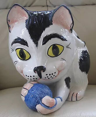 Buy Lorna Bailey Large Fireside Cat Playing With Ball Of Wool Height 9.5  • 80£