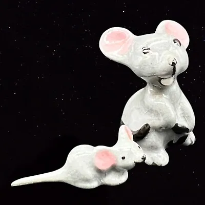Buy Miniature Bone China Figurines Lot Mouse Mice Set Of 2 Japan .25” .75” Vintage • 22.15£