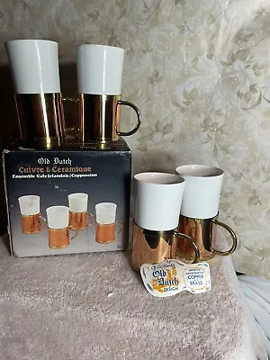 Buy Old Dutch Ceramic And Copper Irish Coffee Mugs Vintage. New In Box. • 36.85£