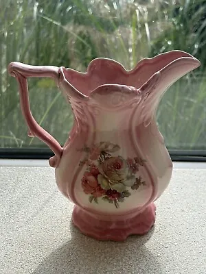 Buy Blakeney Vintage Staffordshire Earthenware Pink Floral Jug • 14.99£