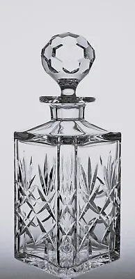 Buy Nice Quality Heavy Lead Crystal Cut Glass Square Whisky Decanter - 26cm, 2kg • 25£