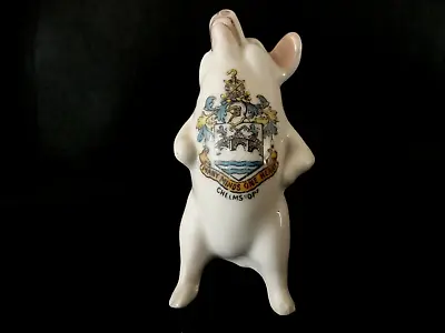 Buy Crested China - CHELMSFORD Crest - Pig, Standing Hands On Hips, Pink Ears/snout. • 5.40£