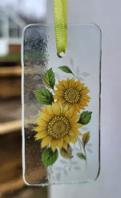 Buy Sunflower Sun Catcher Decoration Stained Glass Window Hanging Piece 7cm X 3.5 Cm • 16£