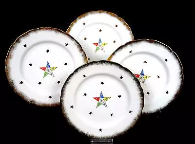 Buy Sterling Porcelain 4 Masons Order Of The Eastern Star 7 1/4  Salad Plates 1945- • 69.95£