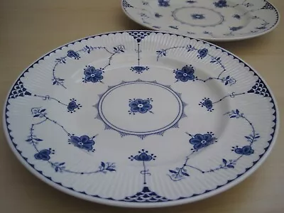 Buy 2 X Johnson Brothers Pottery Blue Denmark Pattern 10 Inch Dinner Plates • 24£