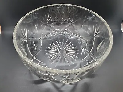 Buy Vintage Heavy Thick Pressed Cut Clear Glass Trifle Fruit Salad Bowl • 10.80£