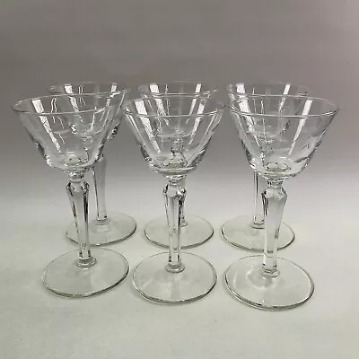 Buy Libbey Priscilla Tall Champagne Glasses Etched 1950s USA - Set Of 6 • 23.57£