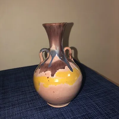 Buy Pottery Vase, Double Handled, Glazed • 9.50£