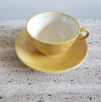 Buy Poole Pottery Yellow  Fresco  By Rachel Barker Coffee Cup And Saucer • 7.58£