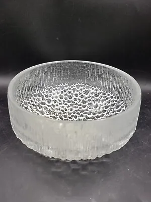 Buy Vintage Iittala Finland Tapio Wirkkala Textured Scandinavian Glass Serving Bowl  • 52.43£