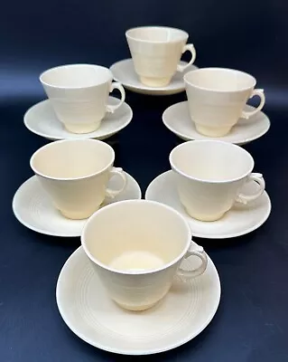 Buy Woods Ware Jasmin Set Of Vintage Tea Cups And Saucers X6  • 29.99£