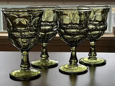 Buy VTG Fostoria Argus Green 6.25  Stemmed Water Glass Goblets-Lot Of 4 Nice! • 38.42£