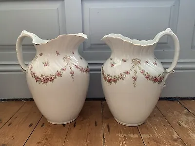 Buy Stunning Pair (One Earlier) Furnivals Large Water Jugs Pitchers Somerset Design • 60£