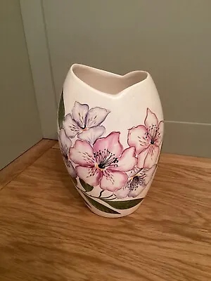 Buy Vintage Brentleigh Ware Vase Hand Painted Hibiscus Royal Norfolk Stamp • 6.50£