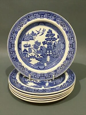 Buy Wedgwood “ Willow Pattern “ 6 X Side Plates Blue & White China • 23.95£