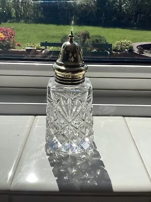 Buy Vintage Cut Glass Sugar Shaker With Silverplated  Top • 14£