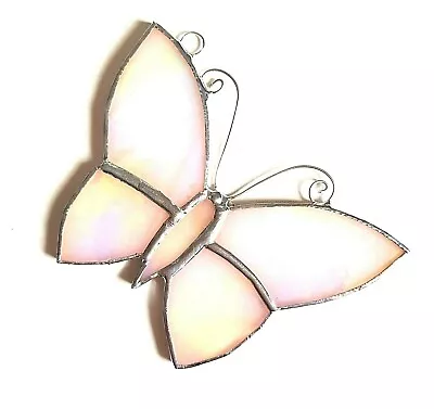 Buy White Butterfly Stained Glass Hanging Suncatcher Hand Made Mothers Day Gift • 14.95£