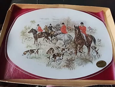 Buy Chance Glass Oval Hunting Scene Plate Member Of The Pilkington Group • 8£