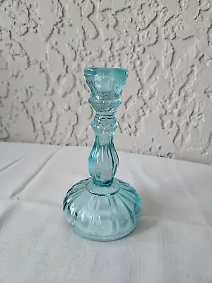 Buy Vintage Aqua Blue Candlestick Candle Holders Glass • 23.62£
