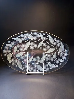 Buy Vintage Chance Glass 1950's Mid Century Calypto Large Oval Glass Serving Plate • 14£