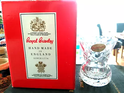 Buy Vintage Royal Brierley Thistle Full Lead Crystal Vase Brand New With Box • 25£