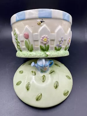 Buy Flower Garden Ceramic Covered Dish , 5.5  X 5  Bumblebees & Colorful Florals • 15.41£