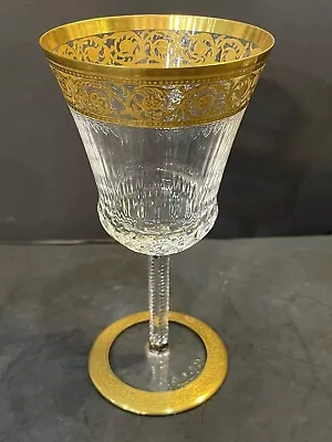 Buy St. Louis Thistle 24k Gold Water Wine Glass 7” Solid Band Perfect Retail $630 • 279.12£