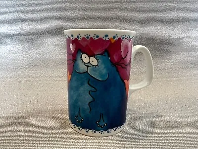 Buy DUCHESS Mug ‘Fat Blue Cat & Love Hearts’ Fine Bone China* England, 4  Tall, 3  D • 23.64£