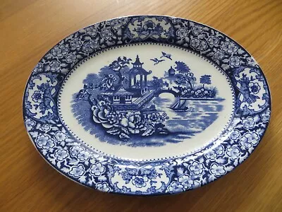 Buy Olde Alton Ware Oval Plate, Blue/White, Vintage Item. • 11£