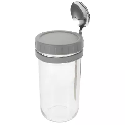 Buy  Glass Dessert Bowl Jar With Lid Overnight Oats Jars And Spoon Yogurt Cup • 16.55£