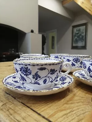 Buy 6 X Spode BLUE COLONEL Teacups And Saucers • 75£